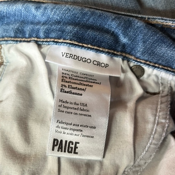 Paige Jeans Verdugo Crop Mid Rise Size 28 - Picture 10 of 12